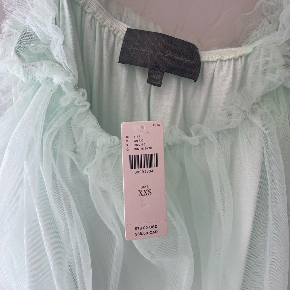 Sunday in Brooklyn mint tulle tank top blouse - Picture 6 of 6